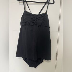 Roots Black Swimdress with Built-In Brief